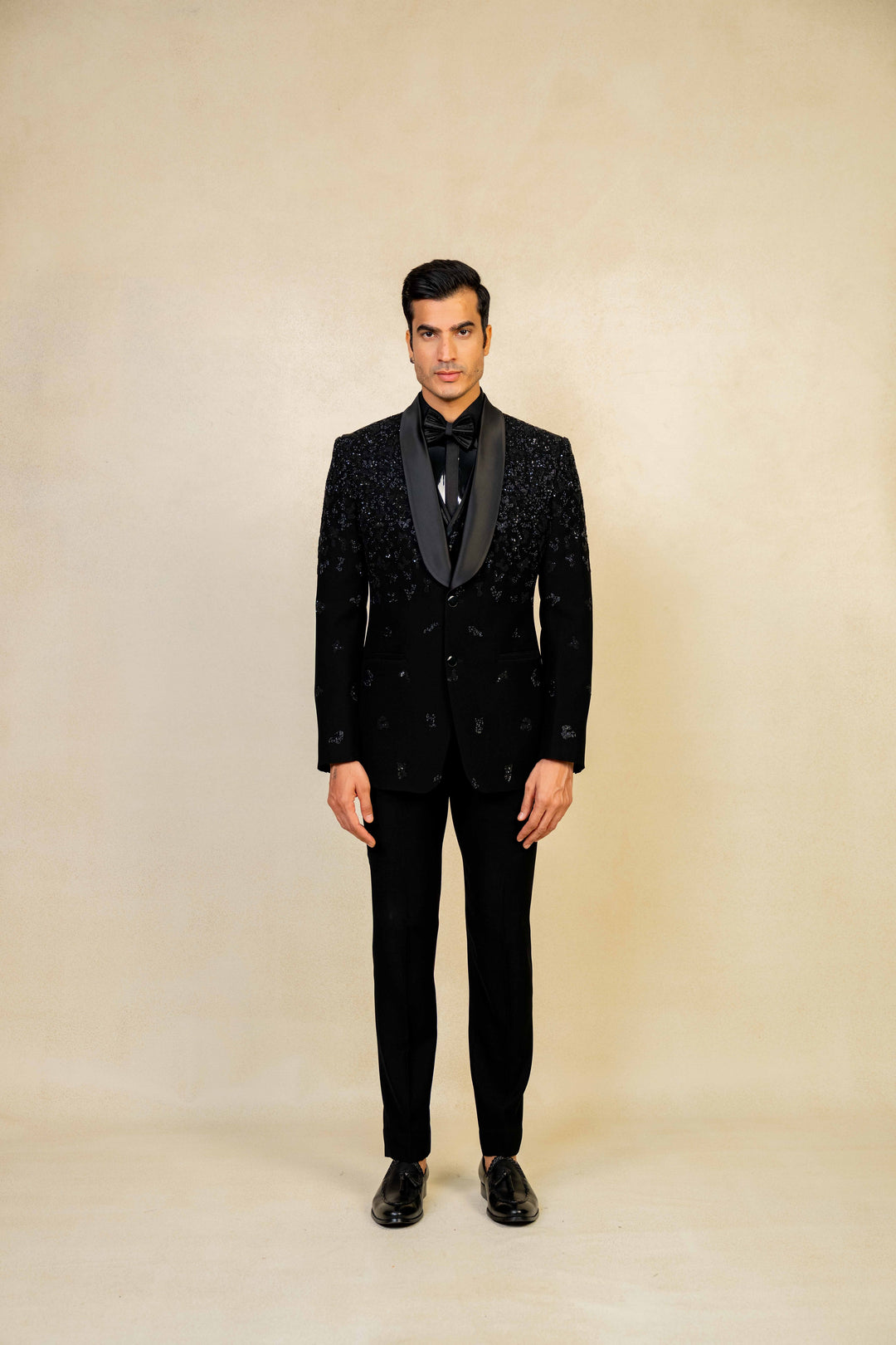 a blacktuxedo with abstract geometric embroidery – Image 3