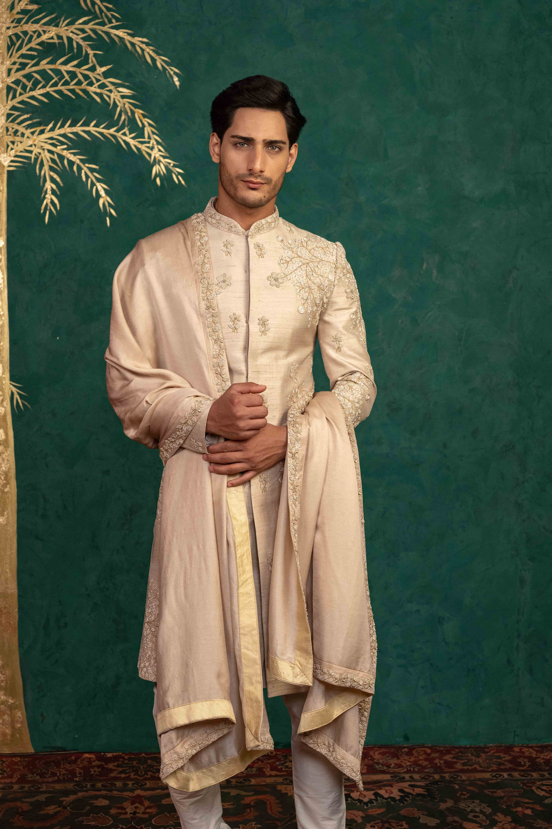 champagne gold sherwani – Image 4