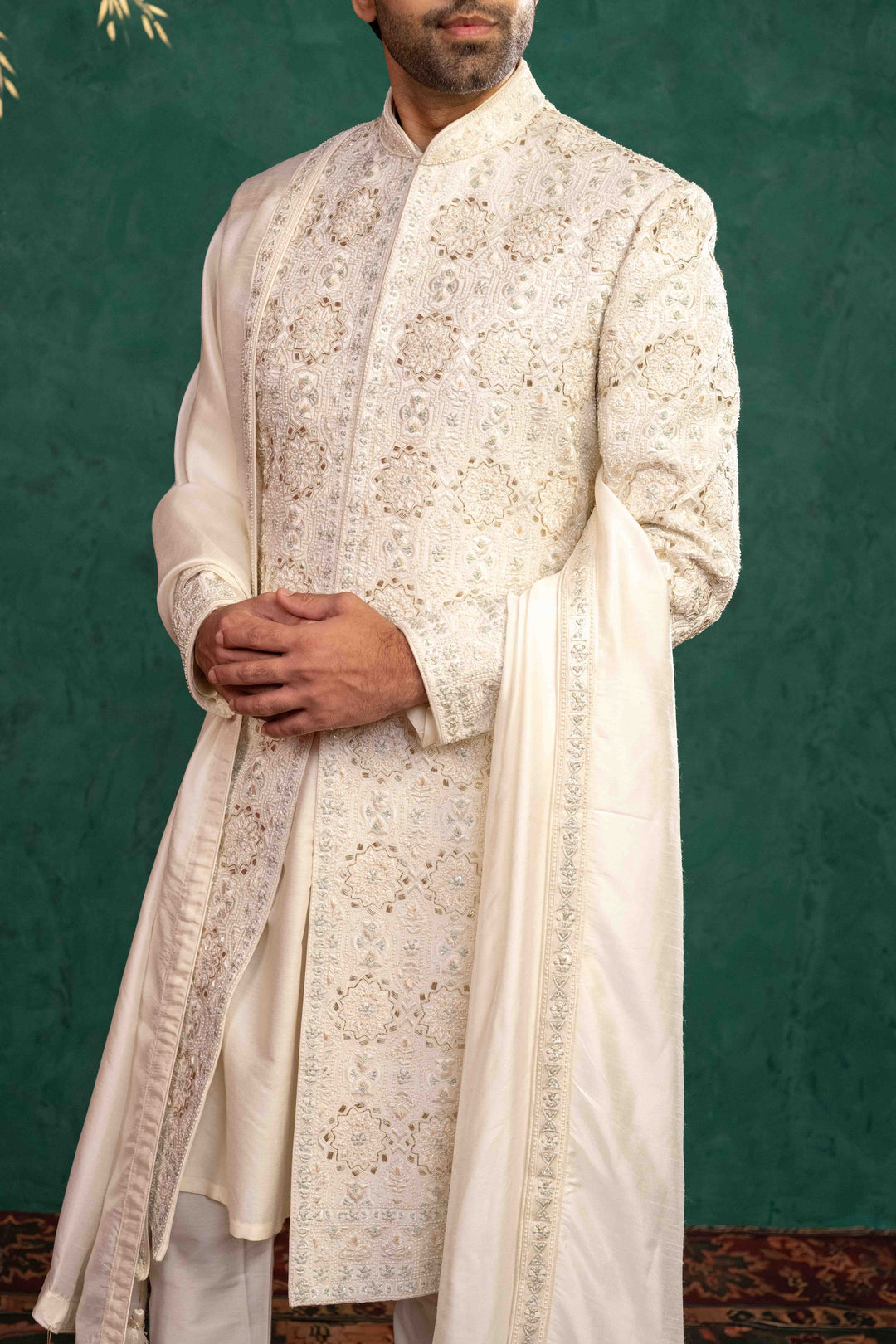 ivory sherwani set – Image 13
