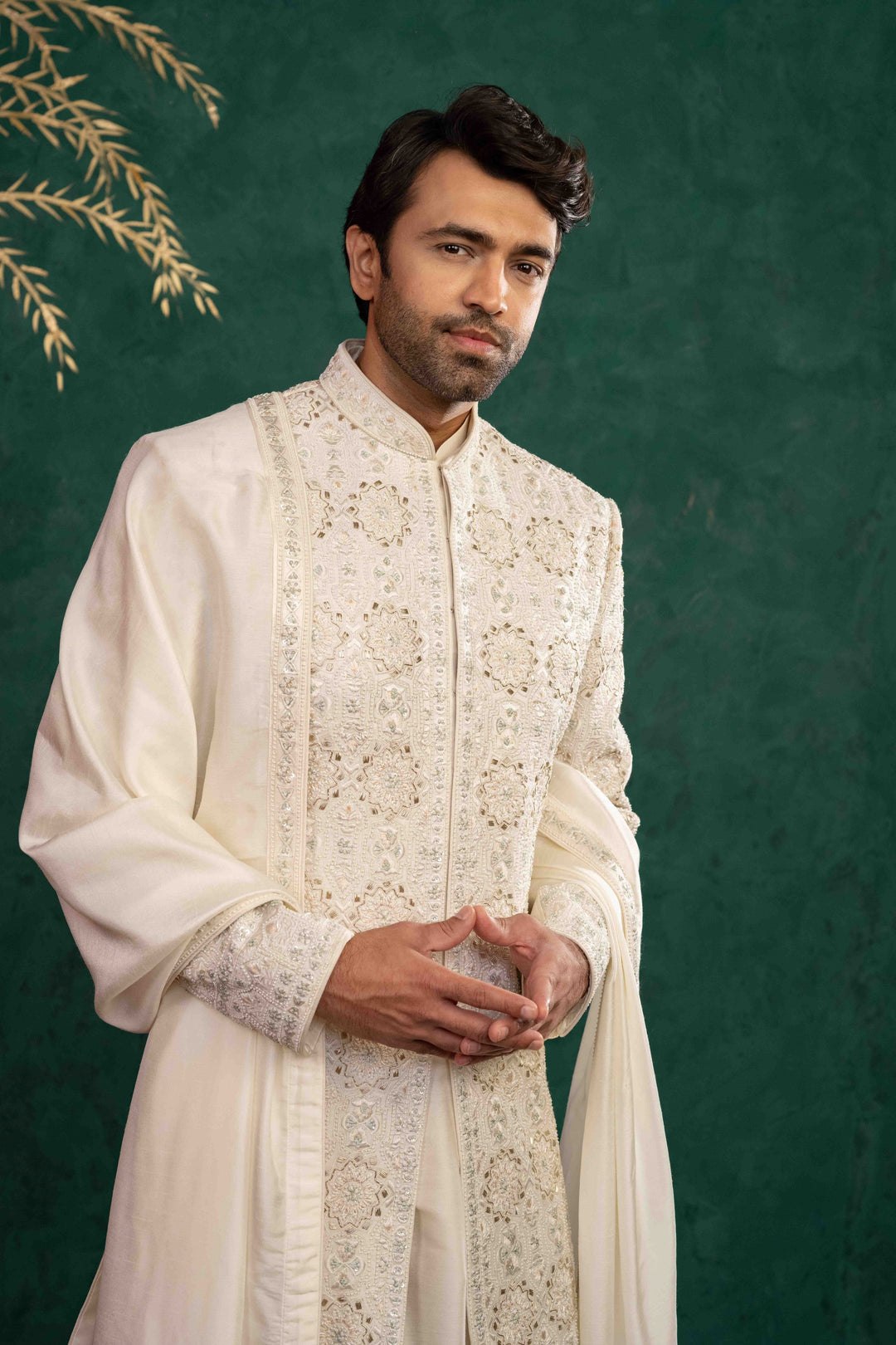 ivory sherwani set