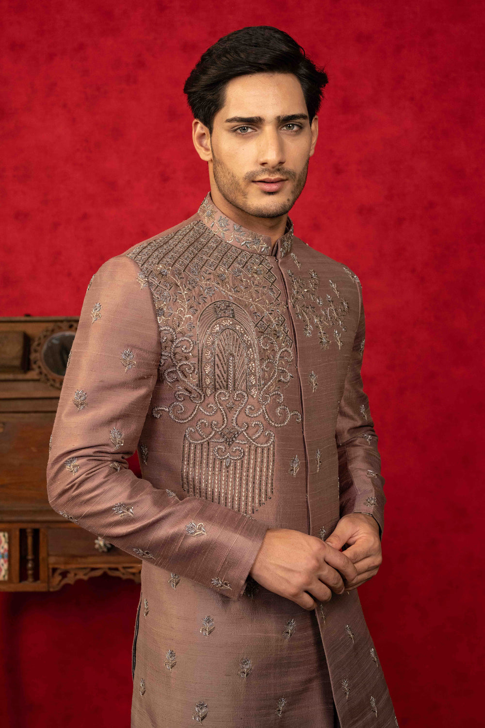 Mocha Brown Indo-Western
