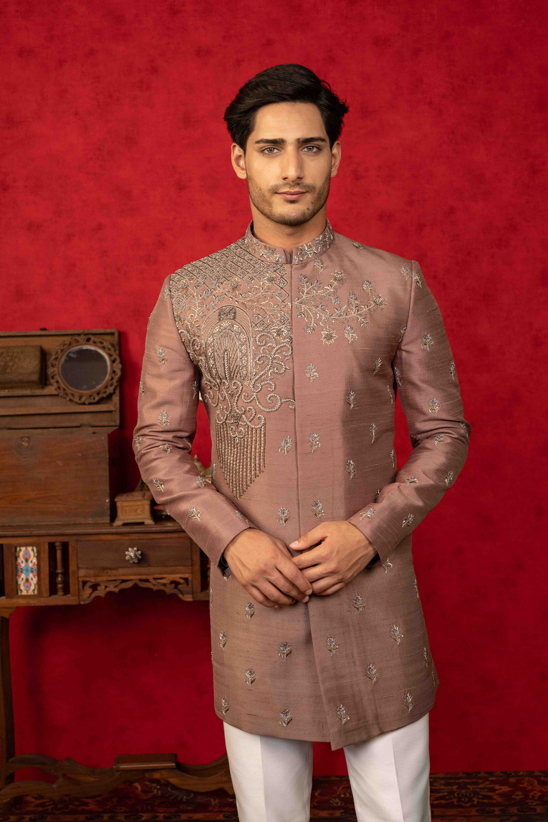 mocha brown indo-western – Image 4