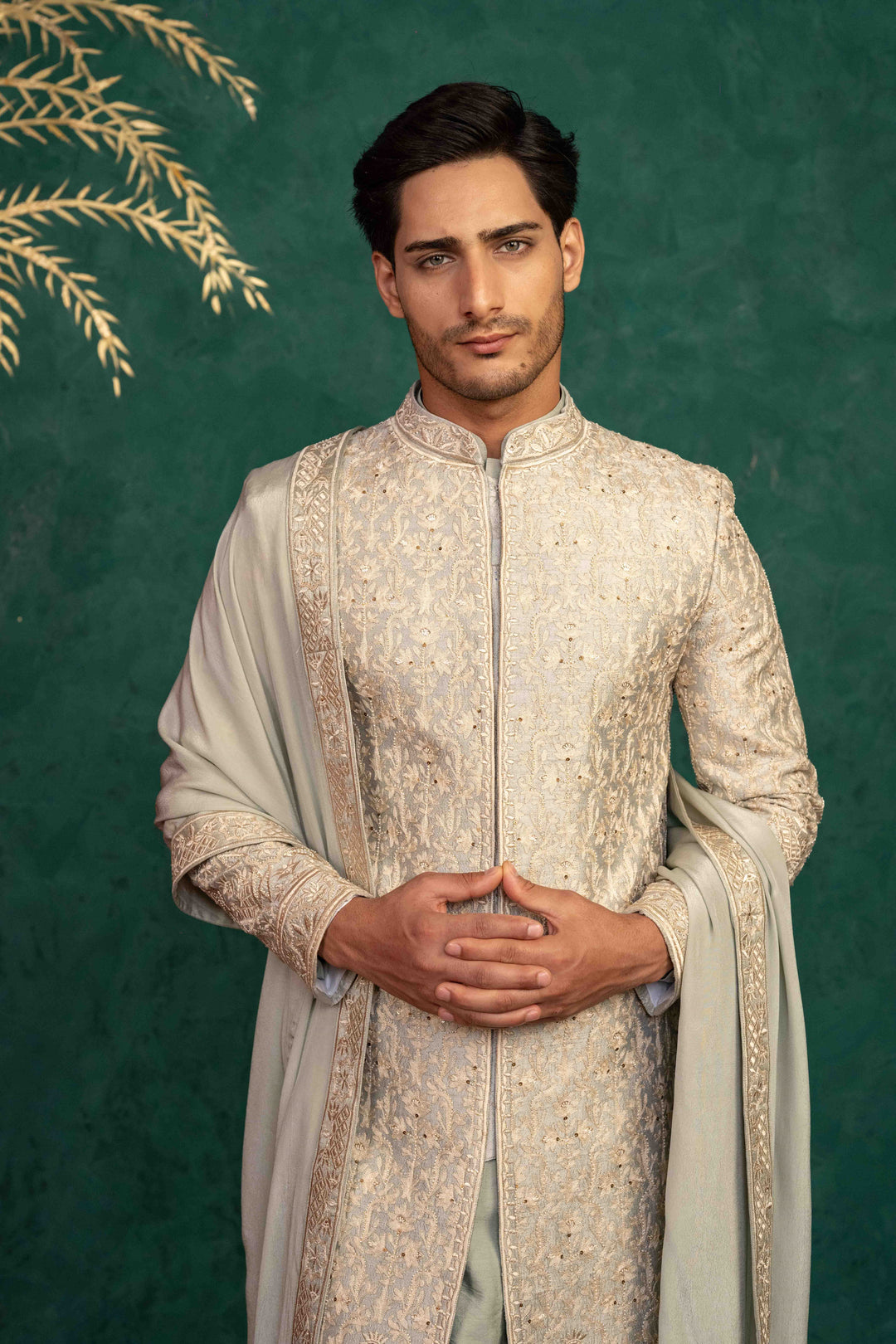 palladian blue sherwani set