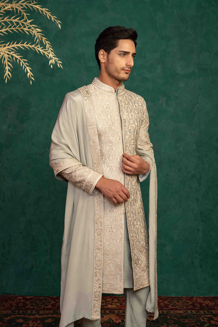 palladian blue sherwani set