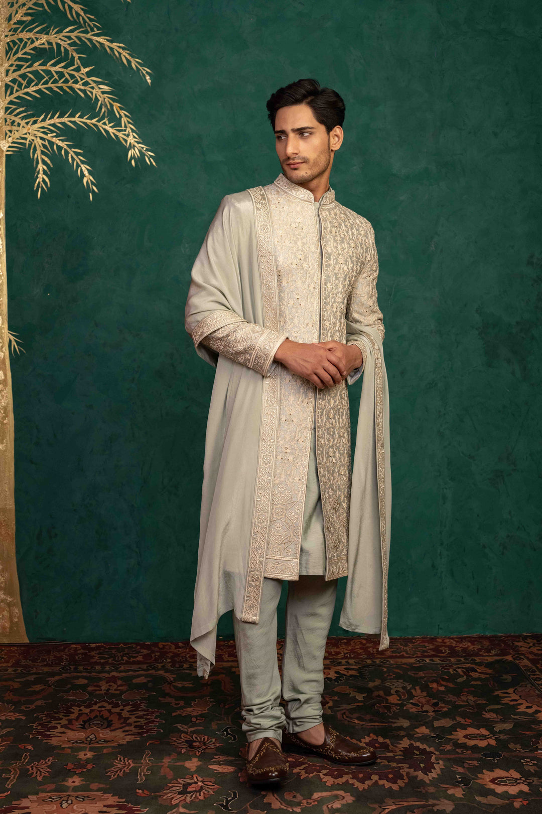 palladian blue sherwani set – Image 22