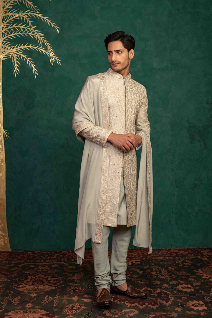 palladian blue sherwani set