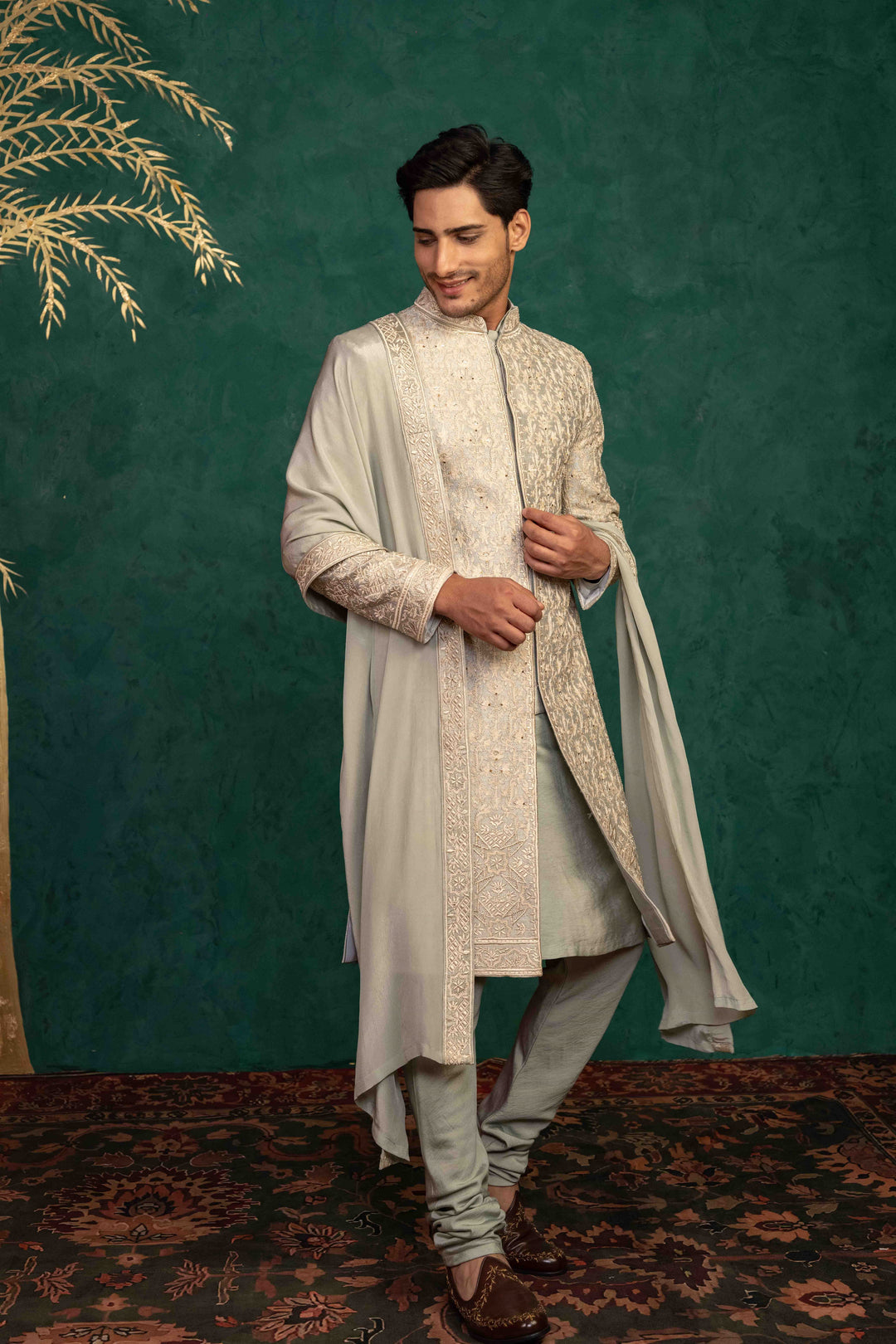 palladian blue sherwani set – Image 15
