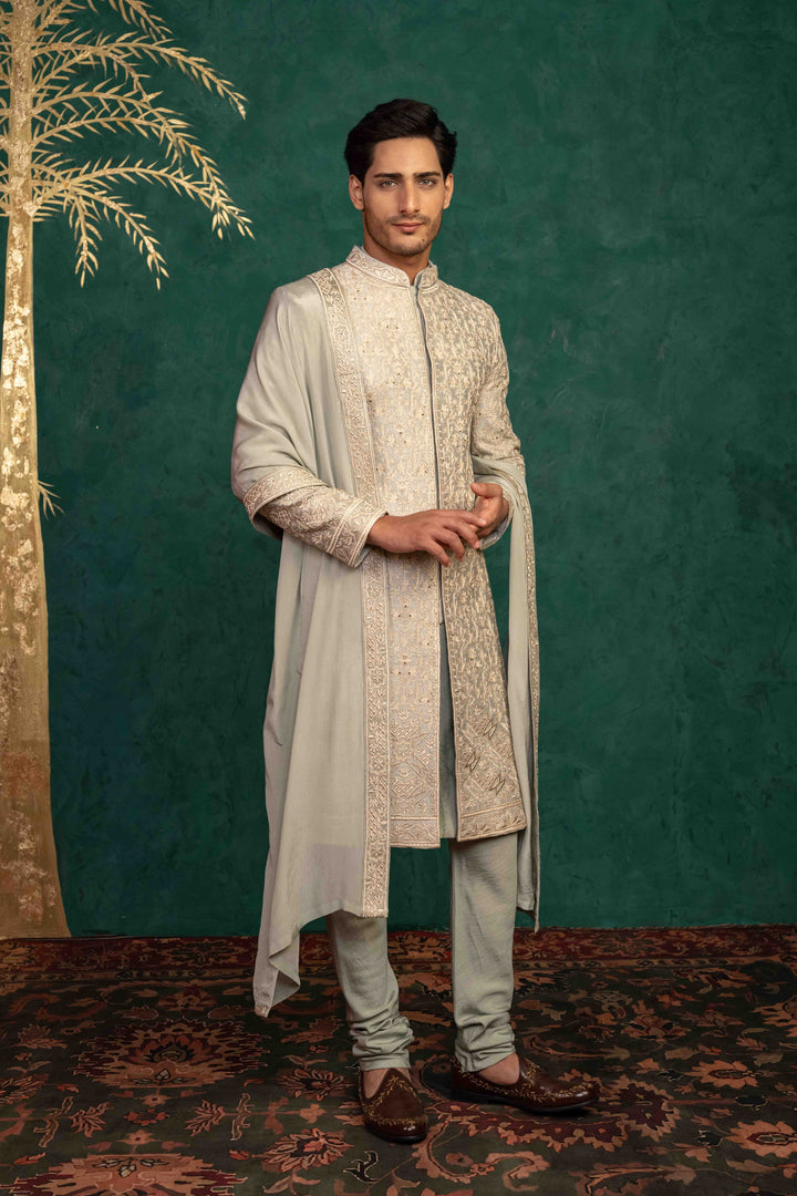 palladian blue sherwani set