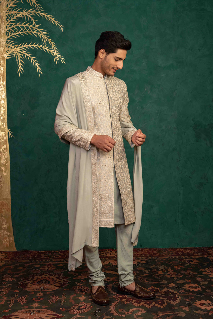 palladian blue sherwani set