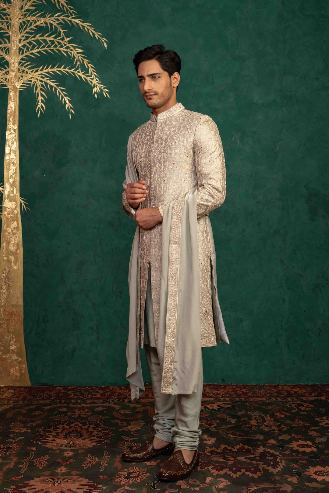 palladian blue sherwani set – Image 13