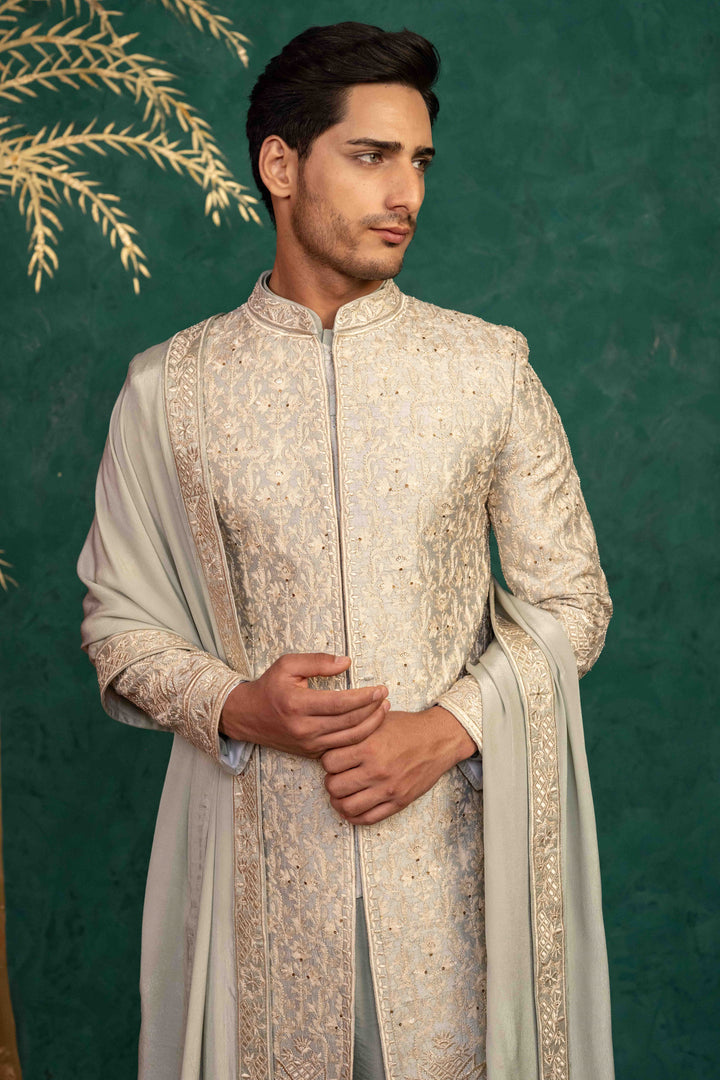 palladian blue sherwani set