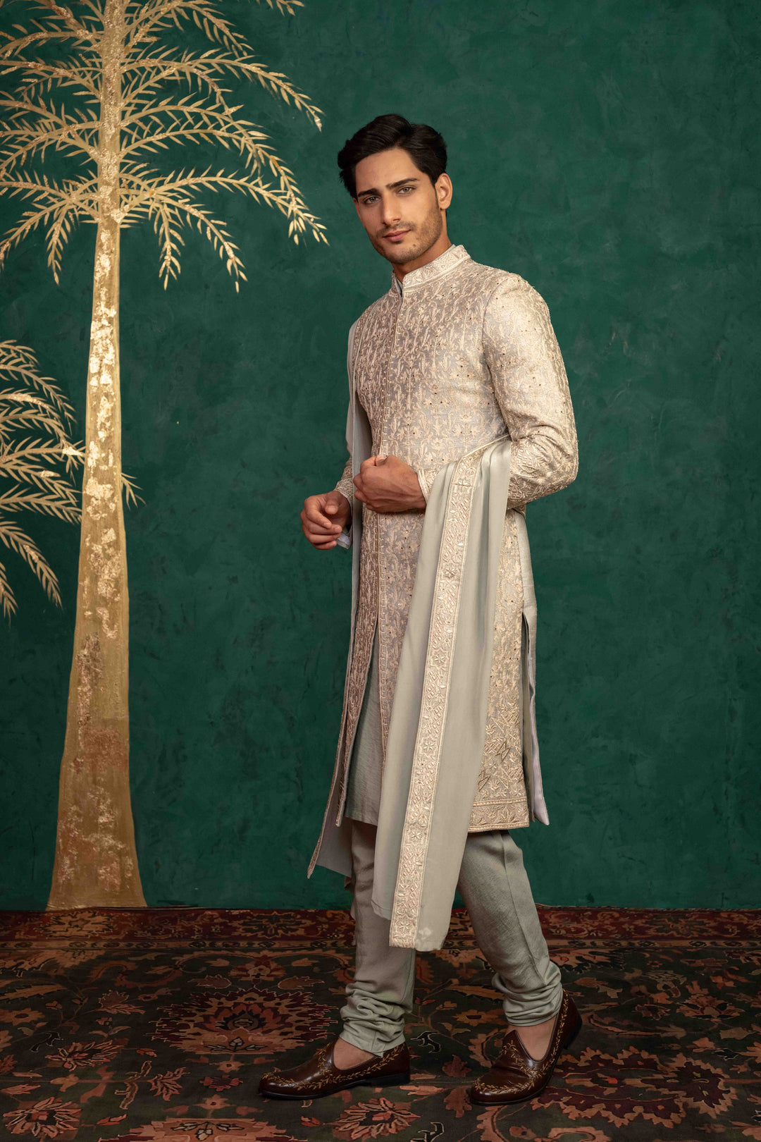 palladian blue sherwani set – Image 11