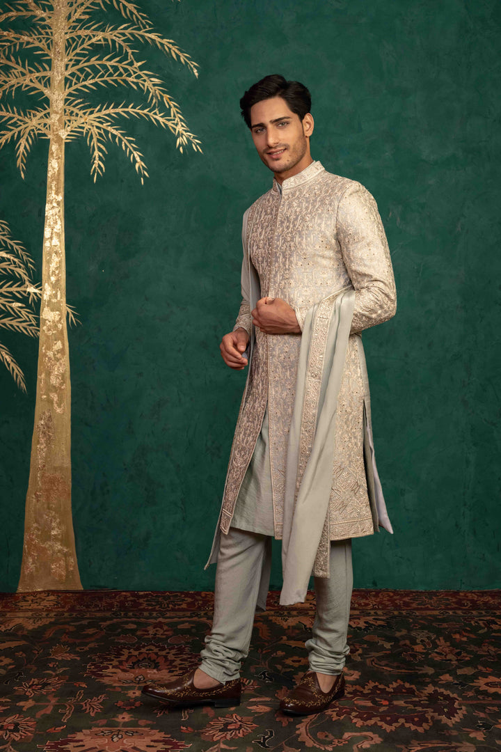 palladian blue sherwani set