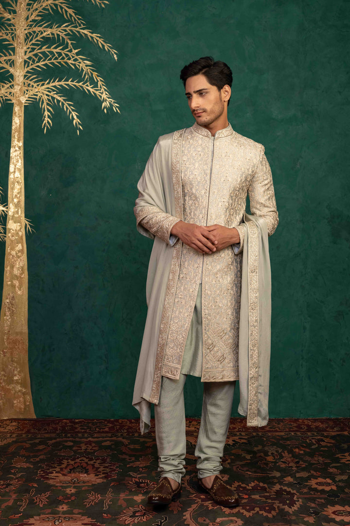 palladian blue sherwani set