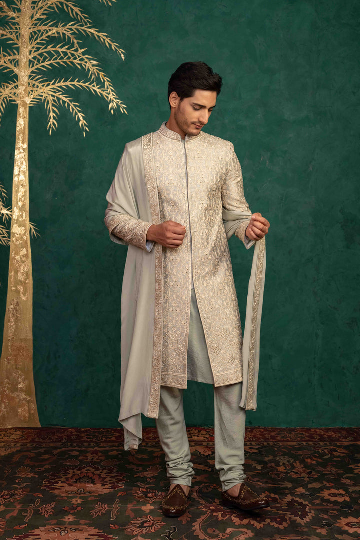 palladian blue sherwani set