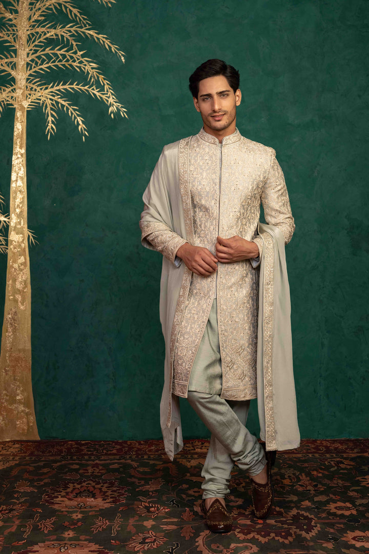 palladian blue sherwani set