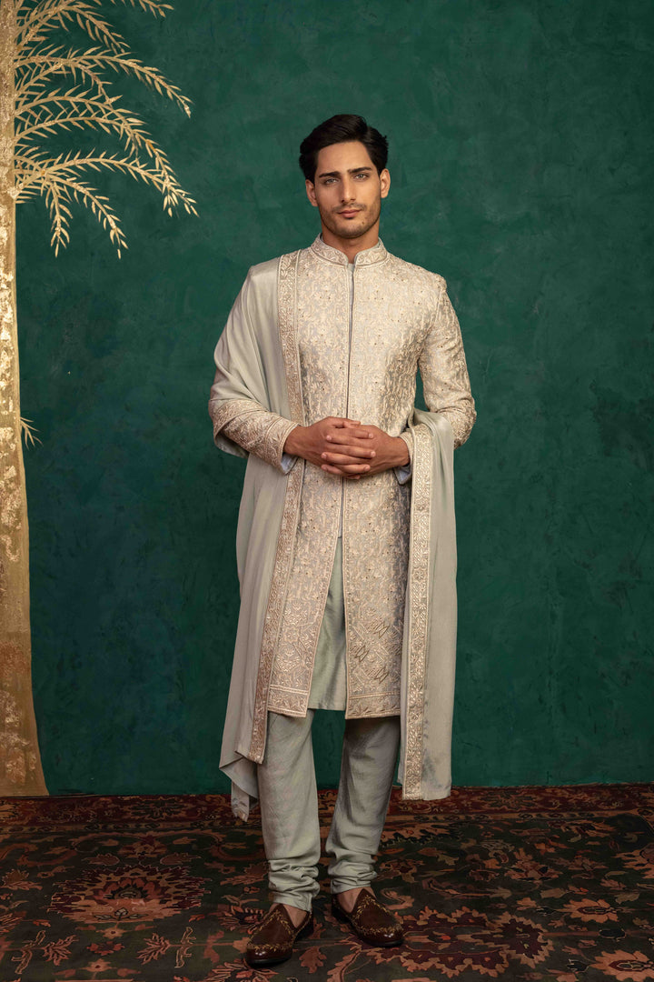 palladian blue sherwani set