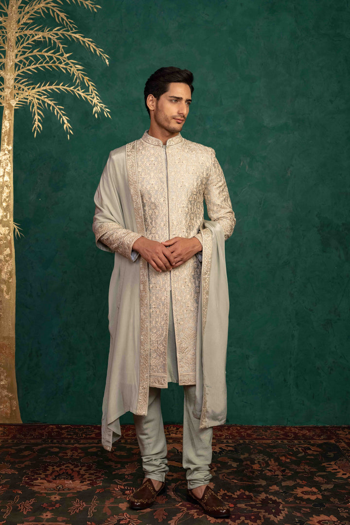 palladian blue sherwani set
