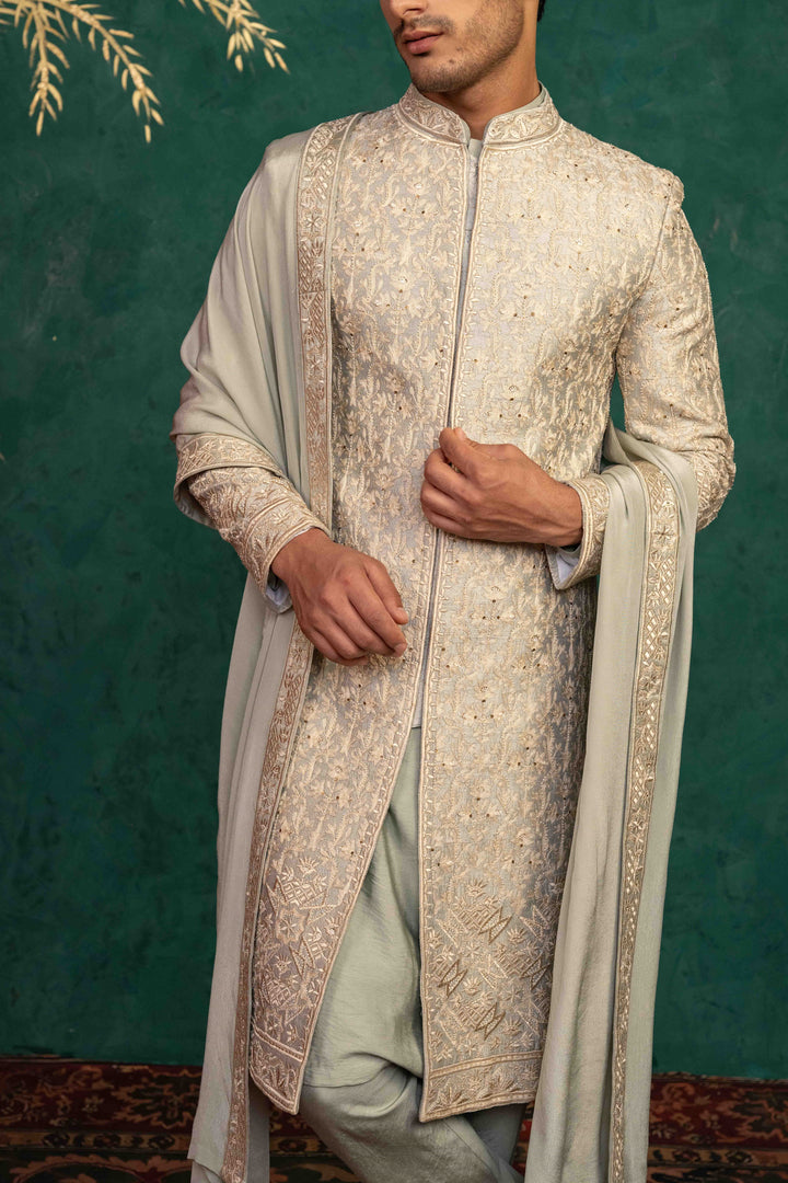 palladian blue sherwani set