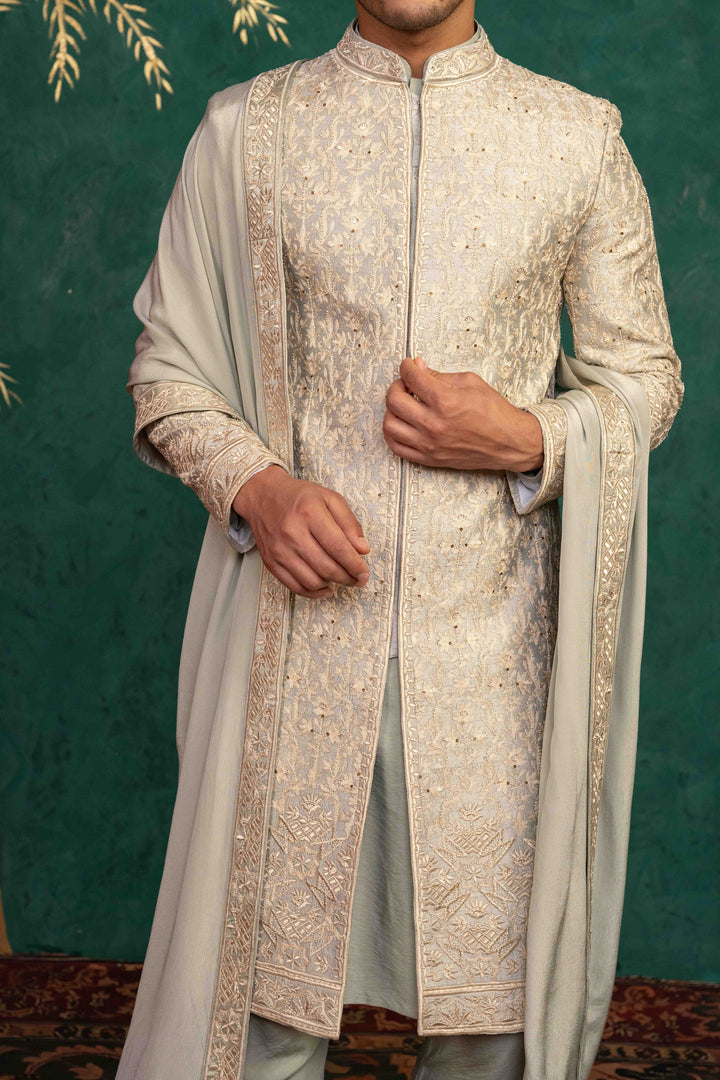 palladian blue sherwani set