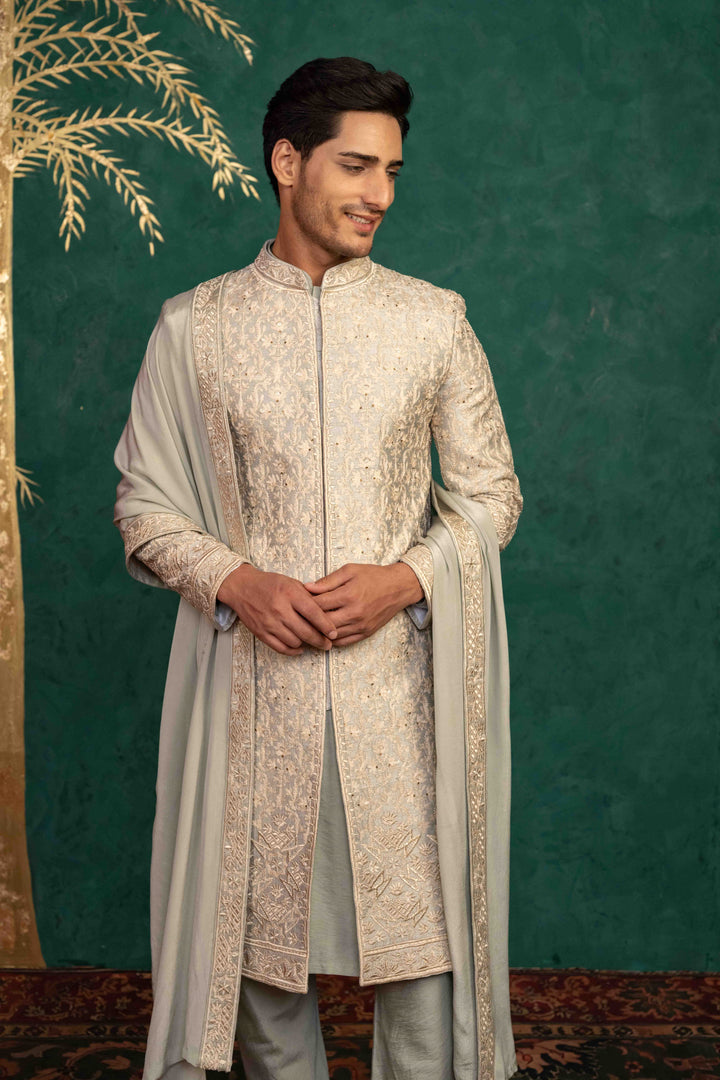 palladian blue sherwani set