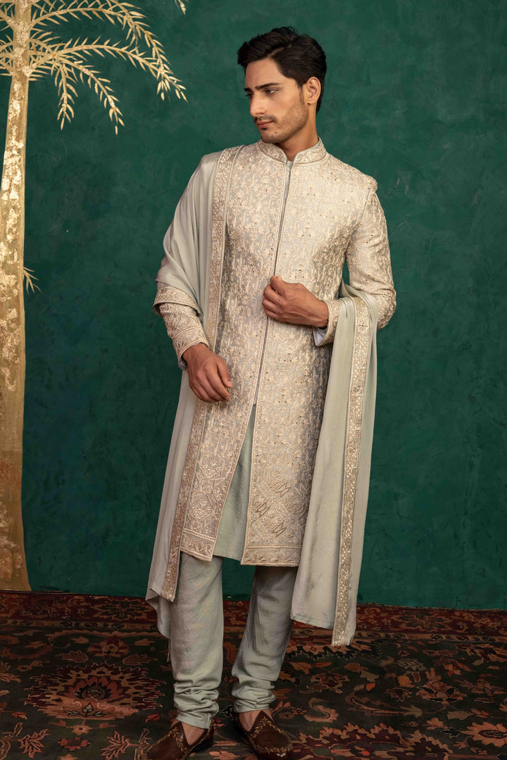 palladian blue sherwani set