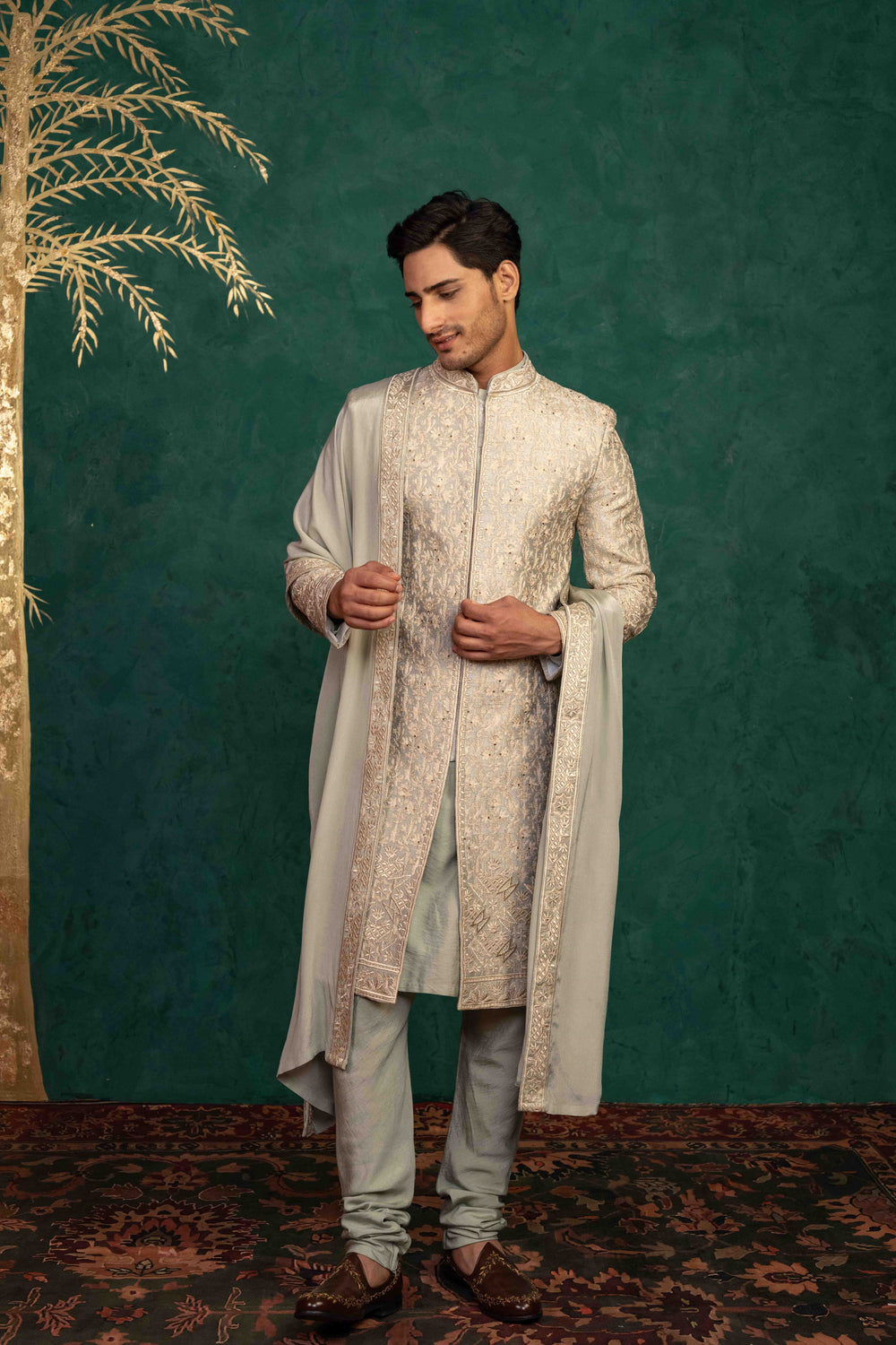 palladian blue sherwani set