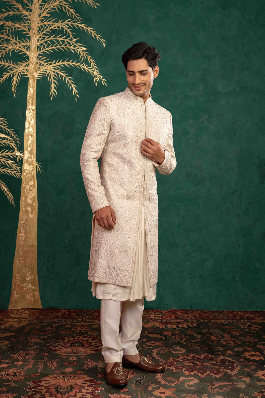 powder pink sherwani set – Image 14