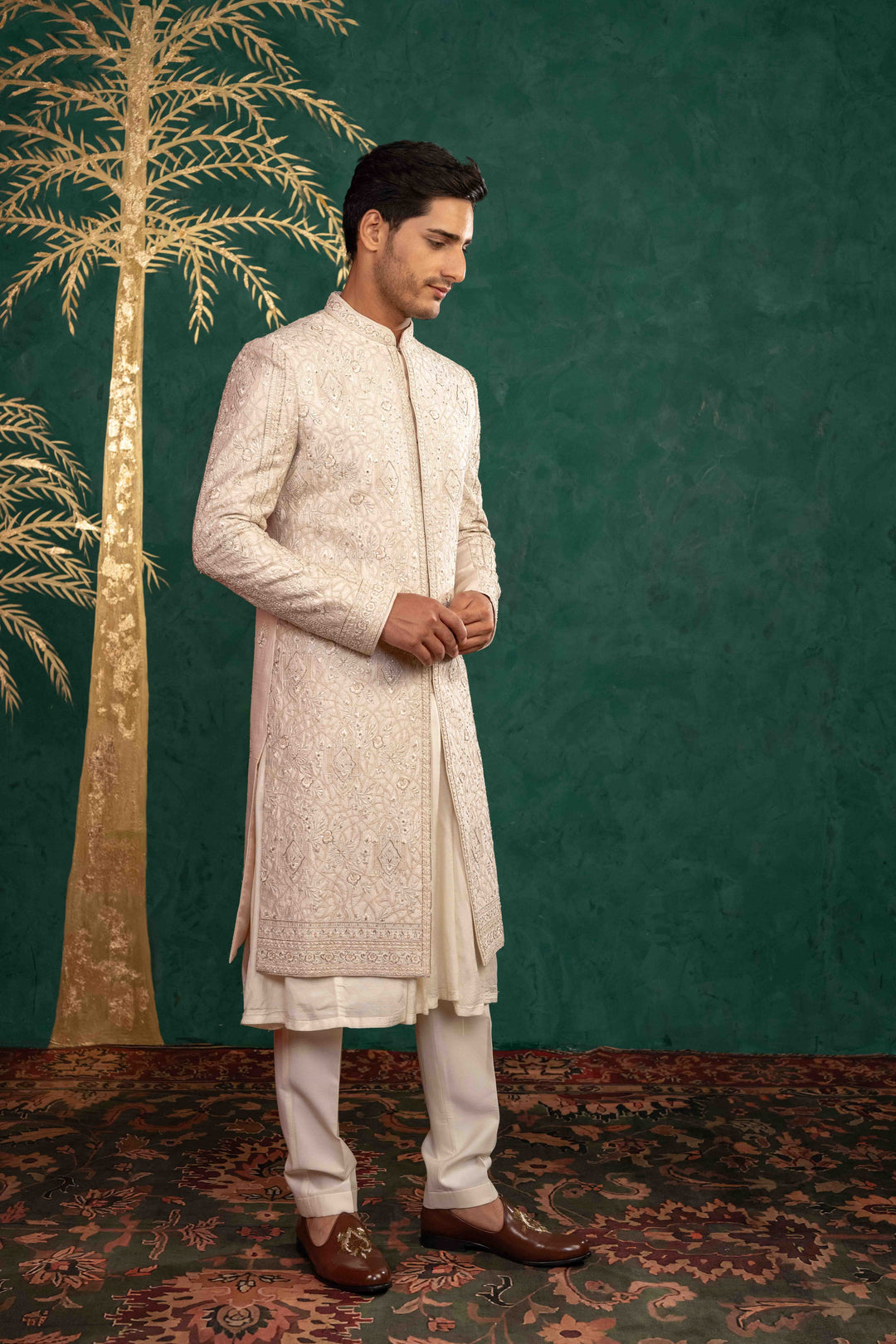 powder pink sherwani set – Image 13