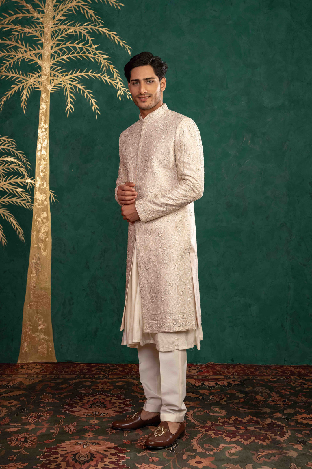 powder pink sherwani set – Image 11