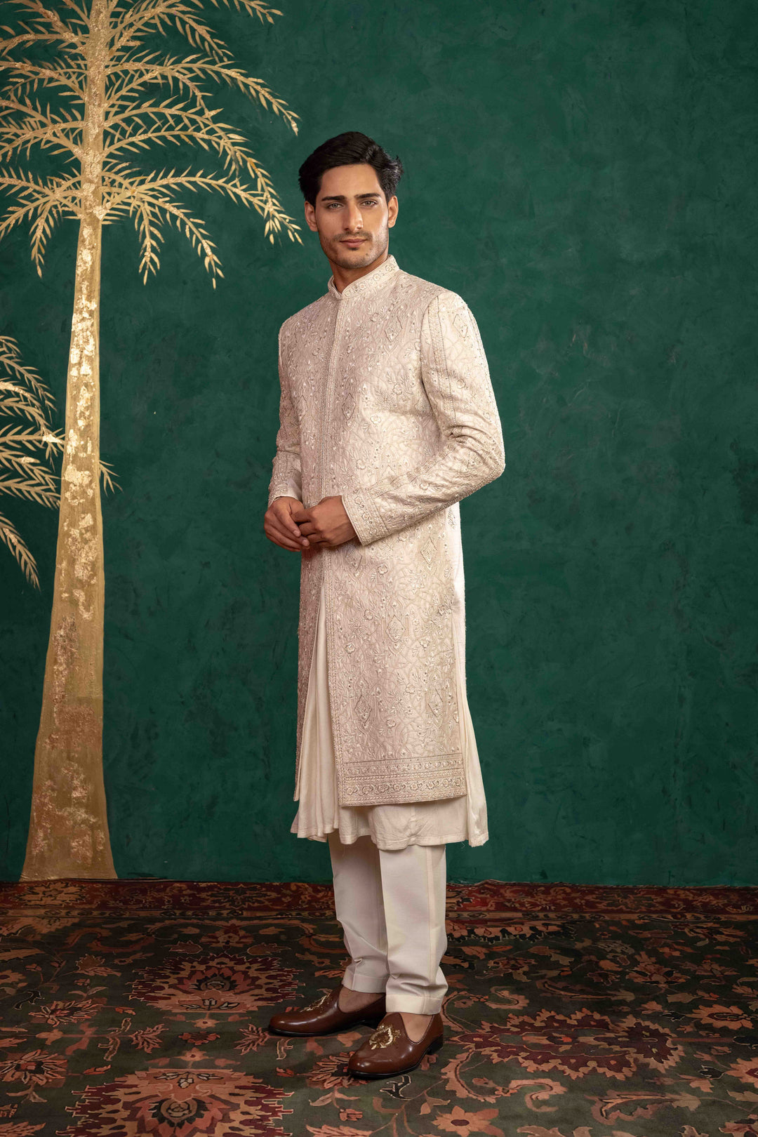 powder pink sherwani set – Image 9