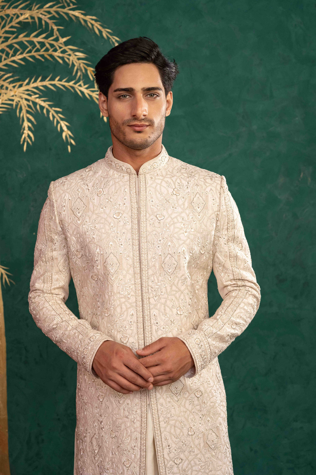 powder pink sherwani set – Image 20