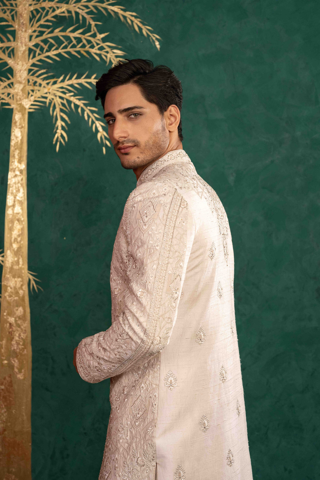 powder pink sherwani set – Image 19