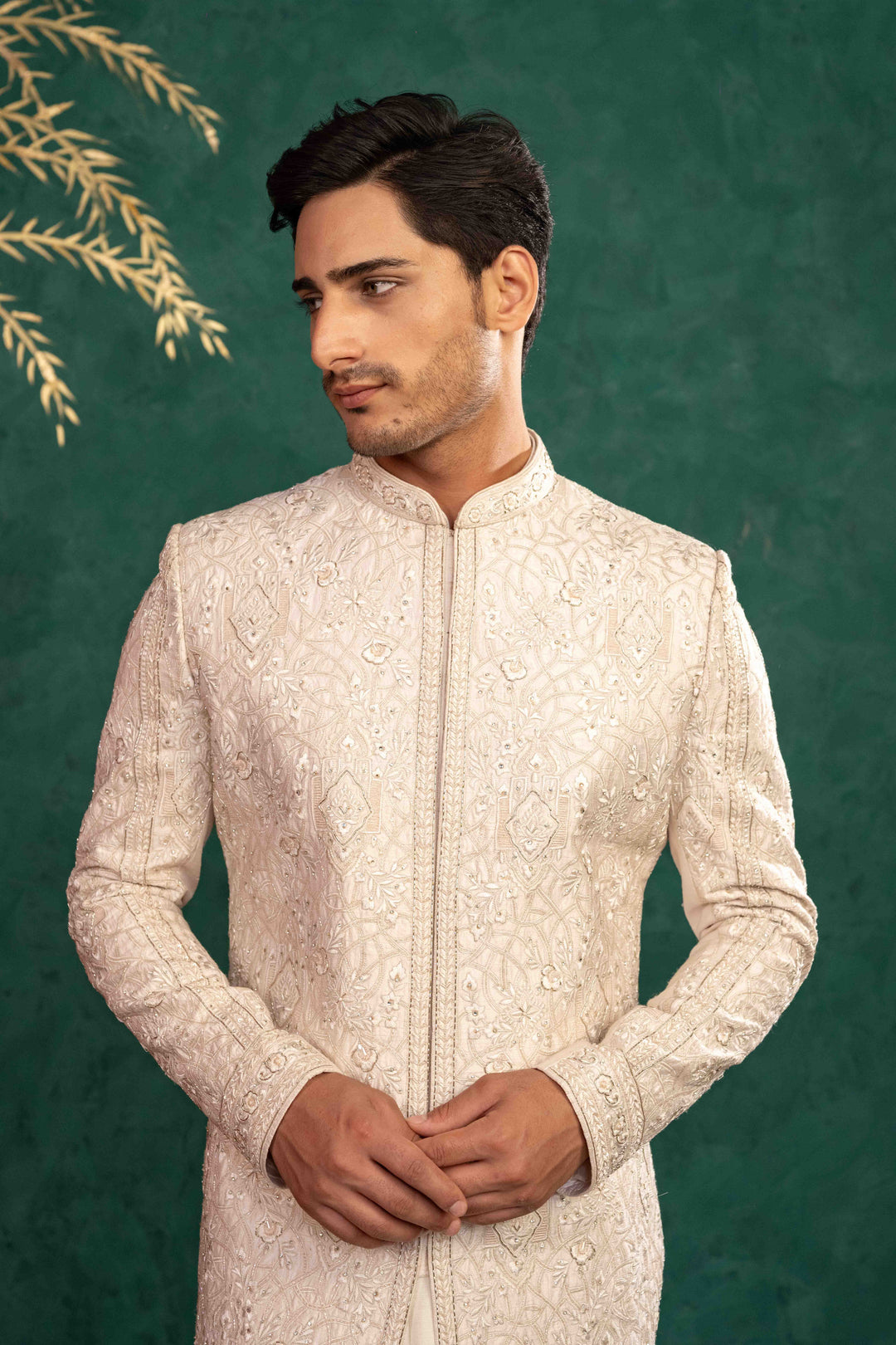 powder pink sherwani set