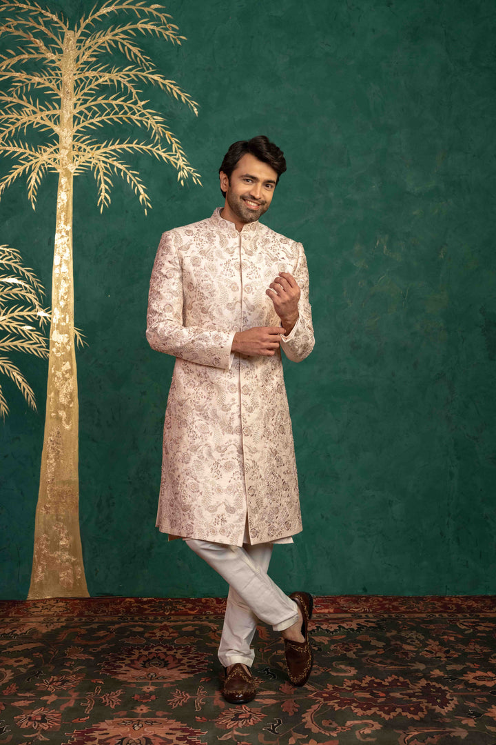 radiant blush pink sherwani