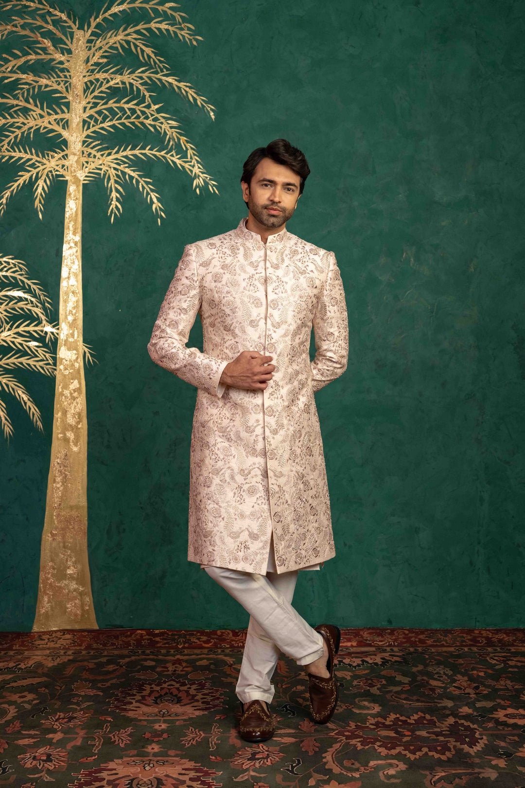 radiant blush pink sherwani – Image 8