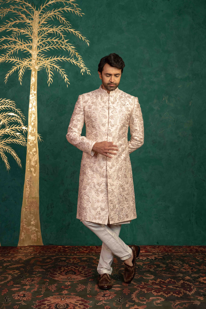 radiant blush pink sherwani