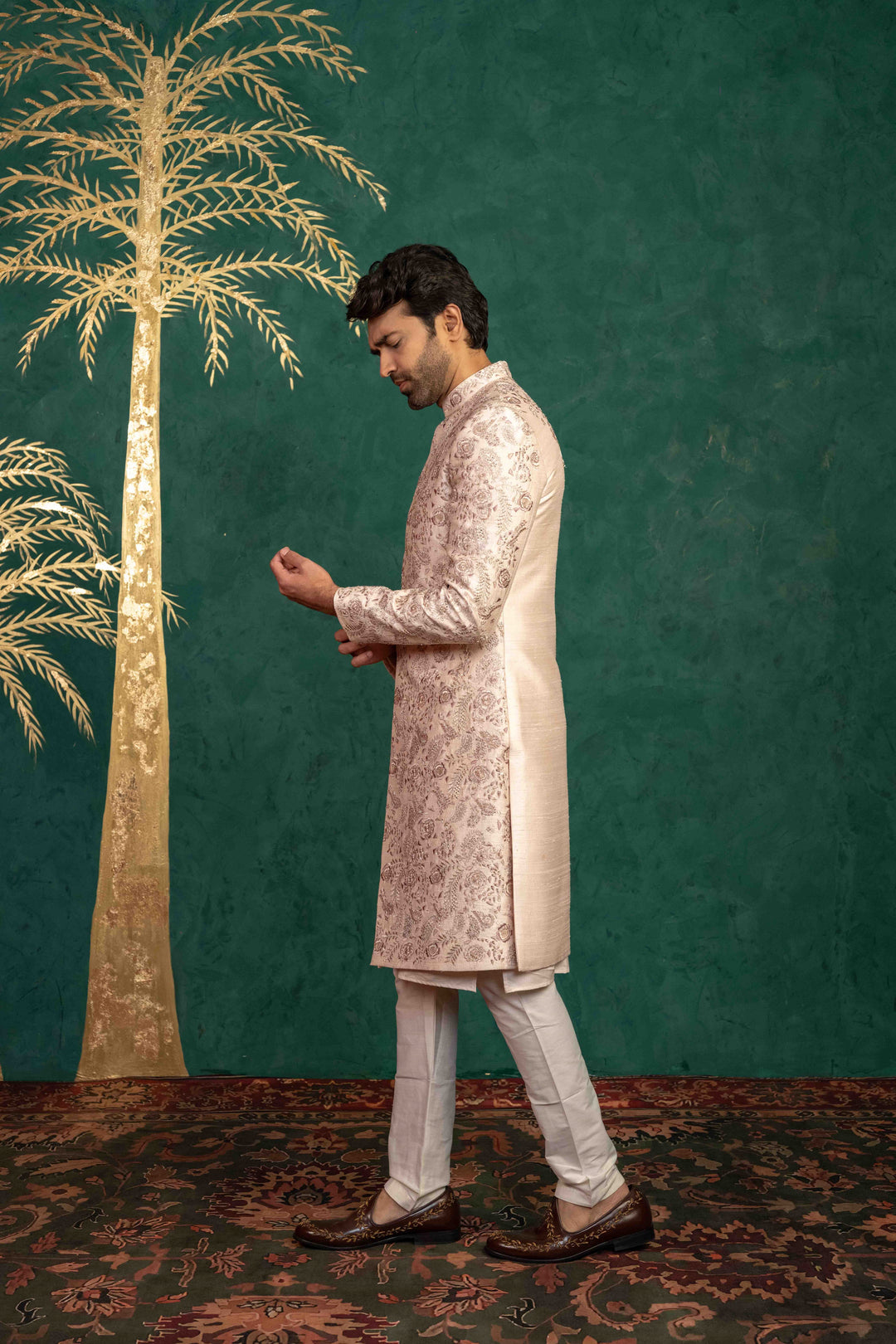 radiant blush pink sherwani – Image 6