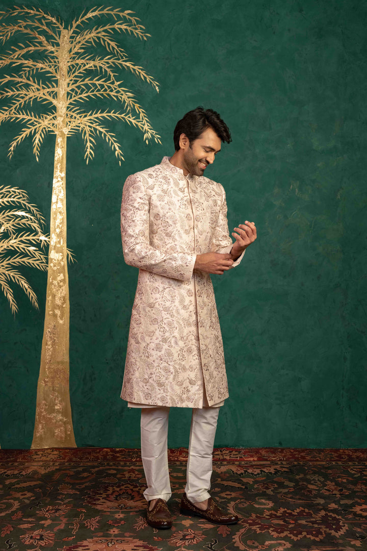 radiant blush pink sherwani