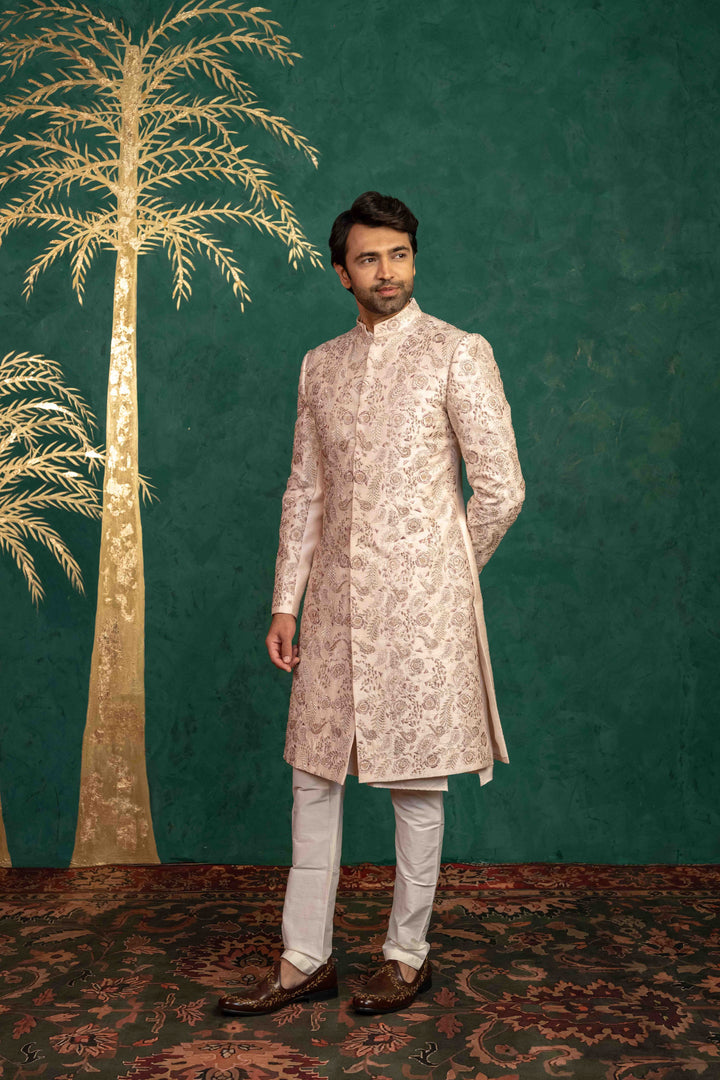 radiant blush pink sherwani