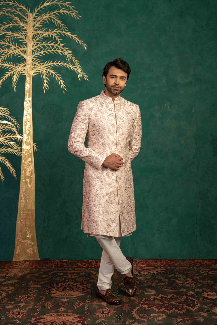 radiant blush pink sherwani