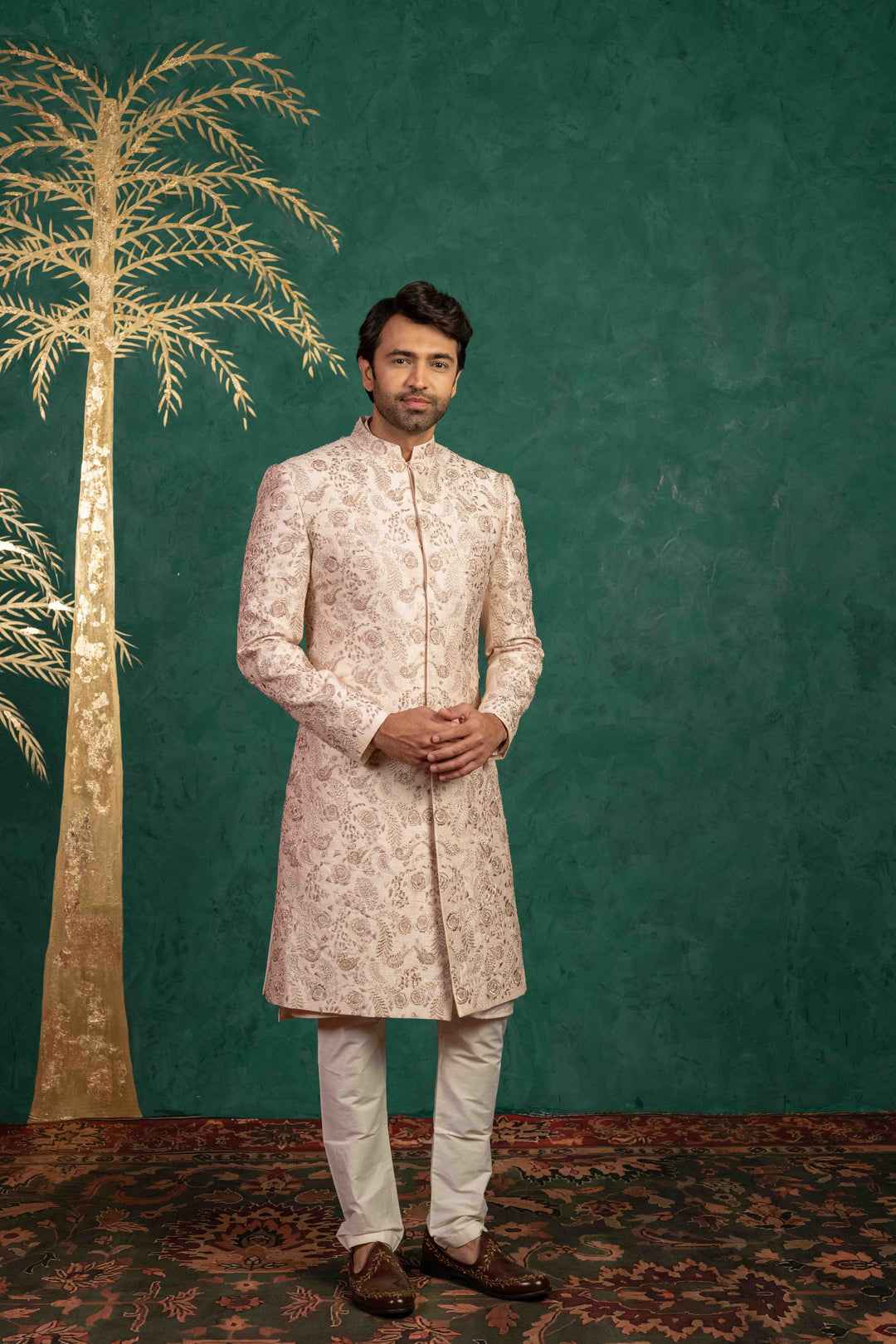 radiant blush pink sherwani