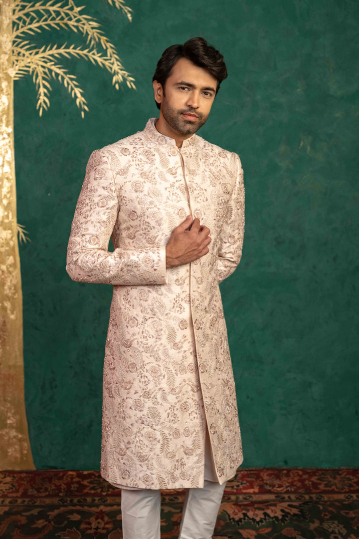 radiant blush pink sherwani