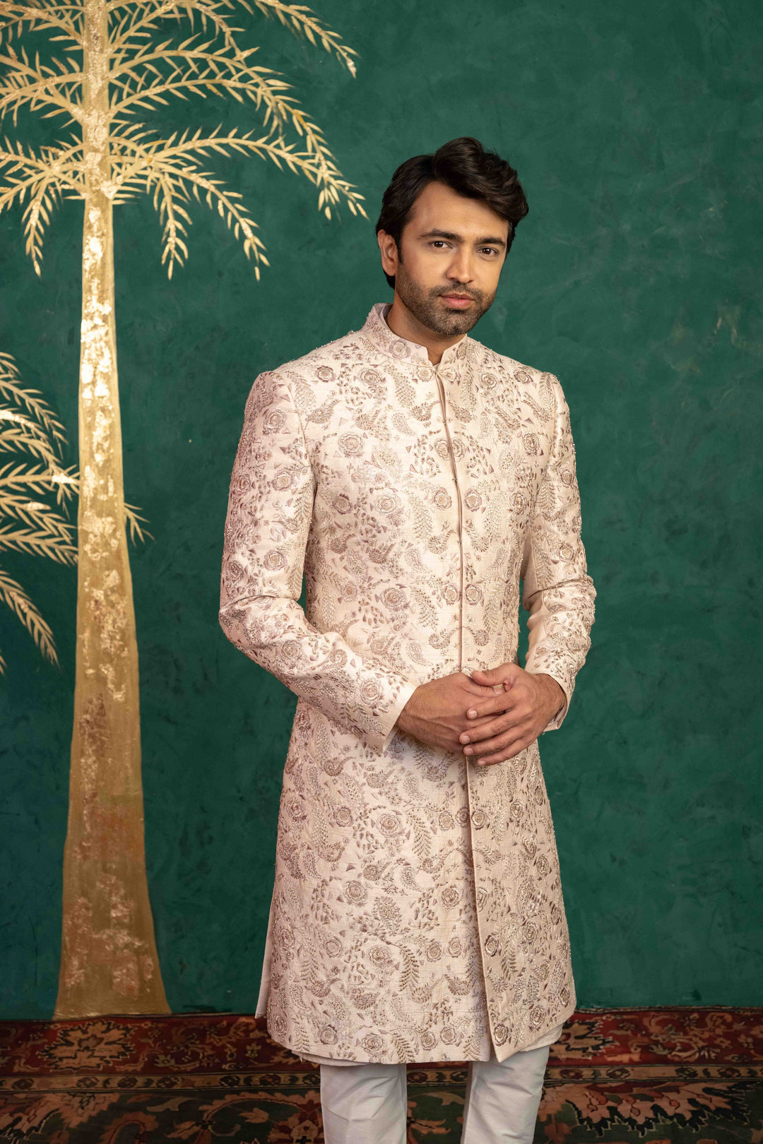 radiant blush pink sherwani – Image 16