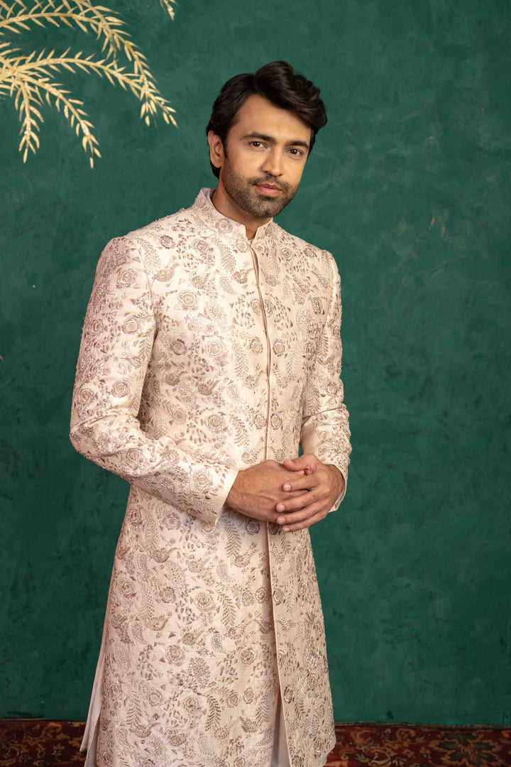 radiant blush pink sherwani