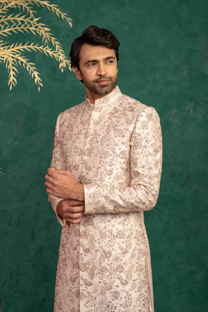 radiant blush pink sherwani