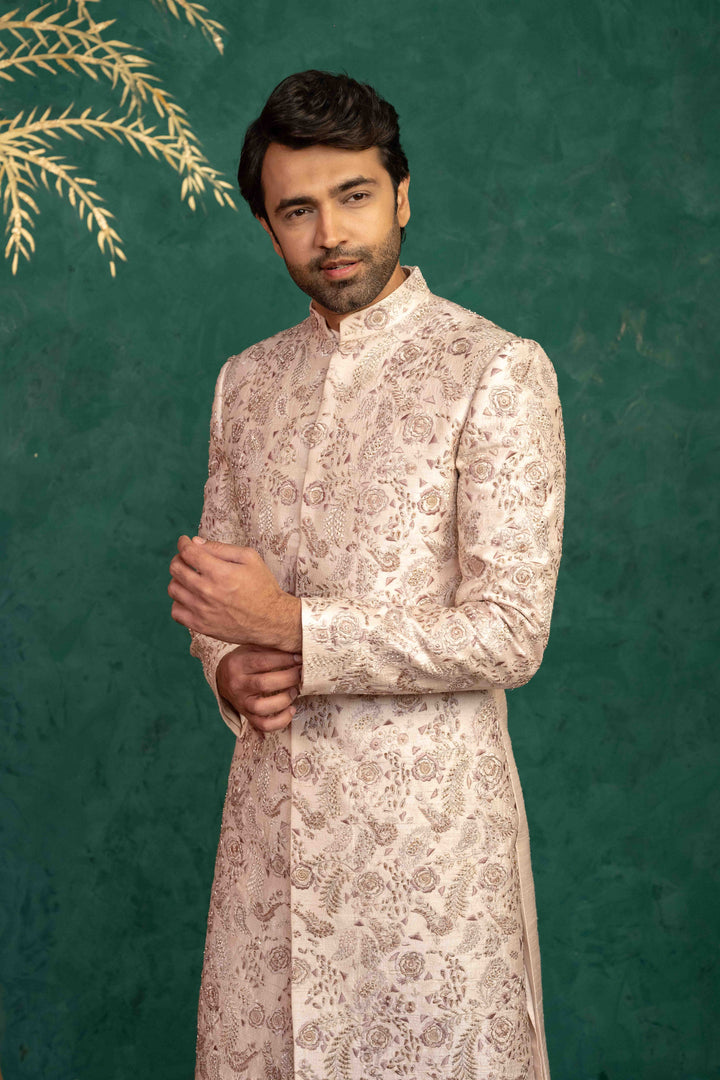 radiant blush pink sherwani