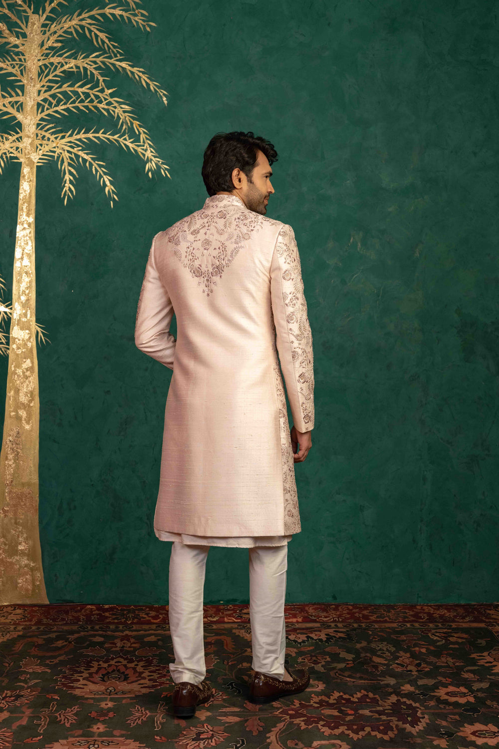 radiant blush pink sherwani