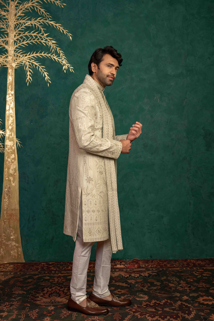 soft mint sherwani set