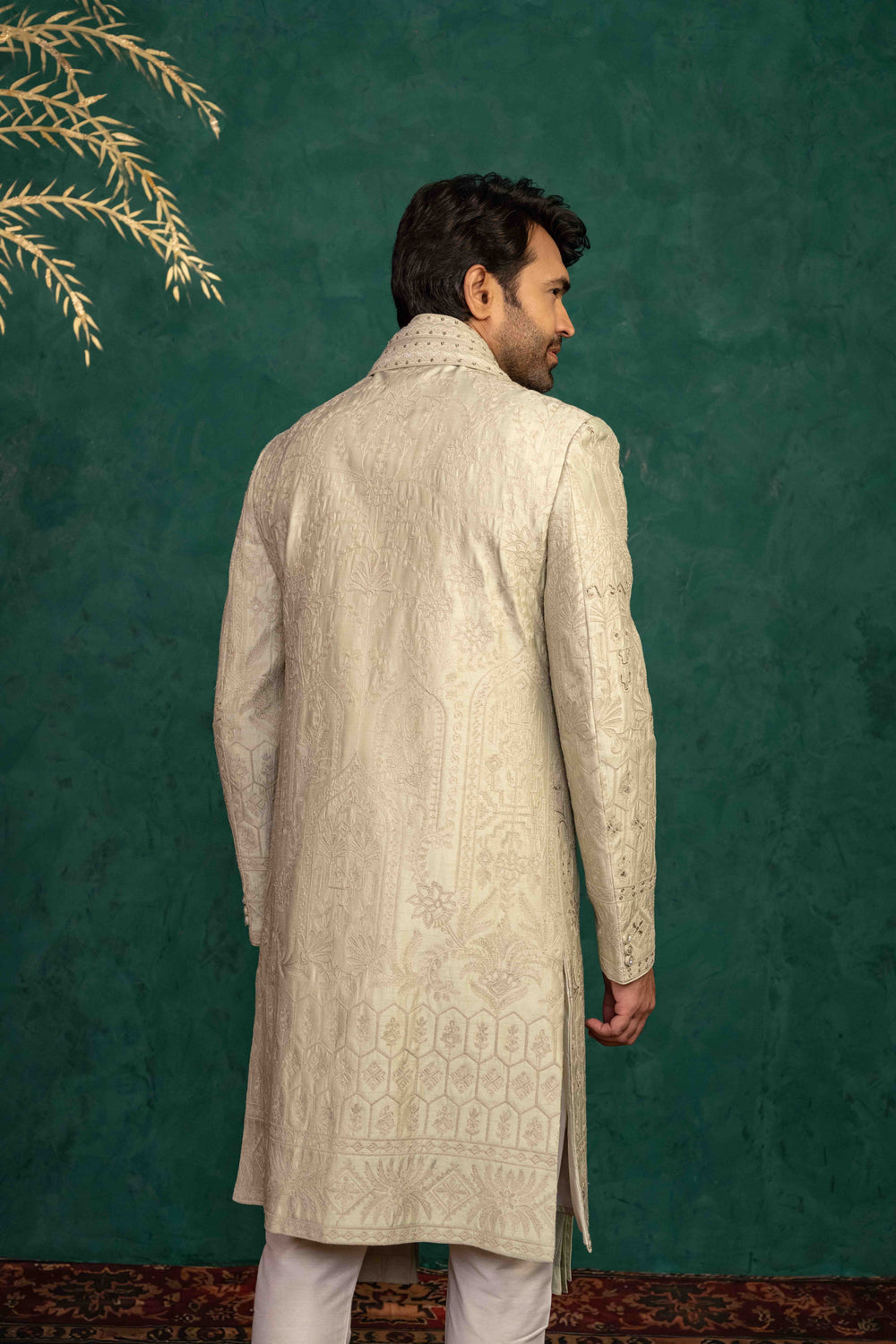 soft mint sherwani set